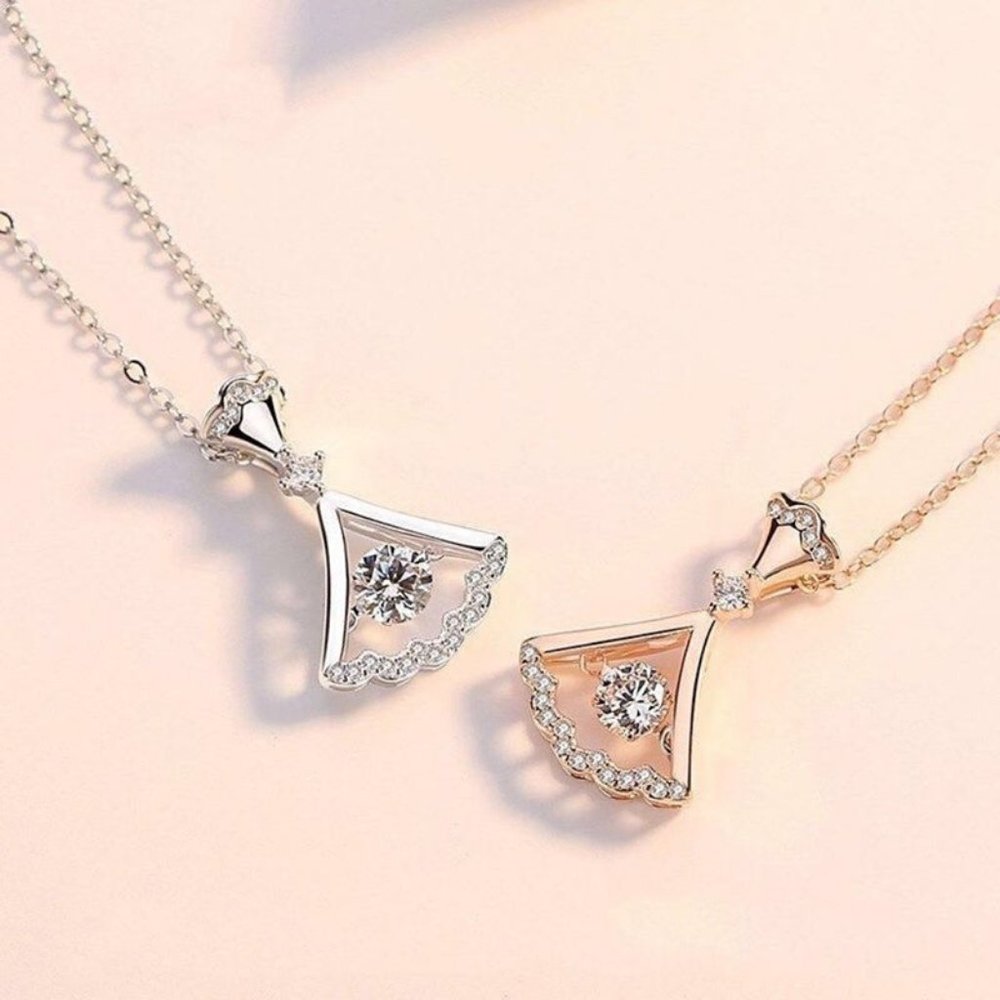 Certified 1/2ct. t.w. Diamond Dancing Lady Necklace 18k Gold over Italy Silver - Picture 3 of 16